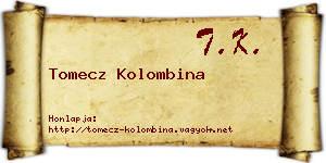 Tomecz Kolombina névjegykártya